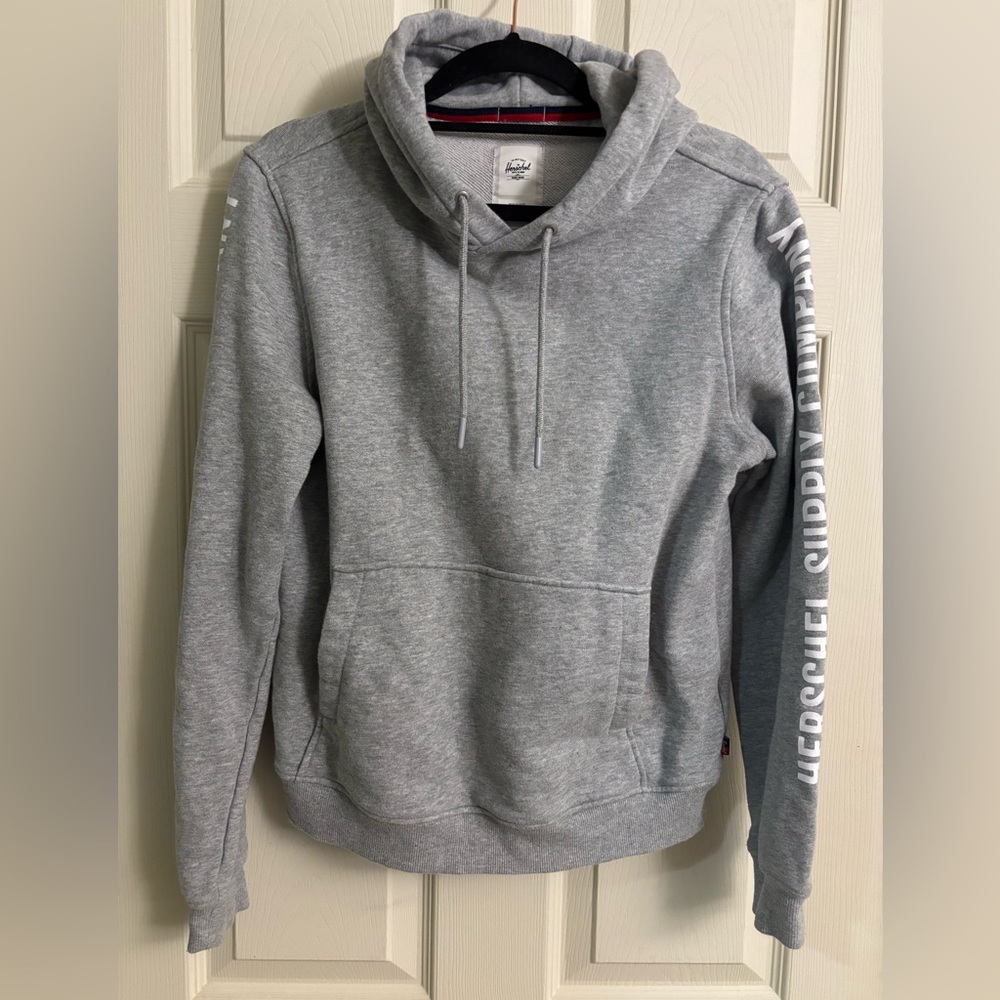 Herschel Supply Company Gray Pullover Hoodie with Embossed Lettering